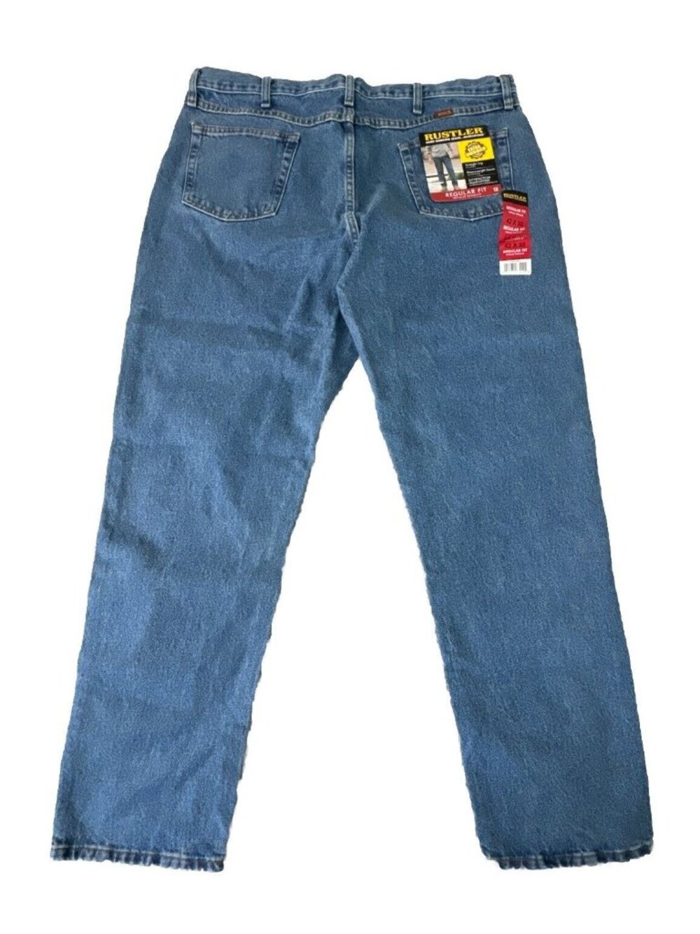 Rustler Mens Regular Fit Straight Leg Heavyweight Denim Jeans 42x32 Blue